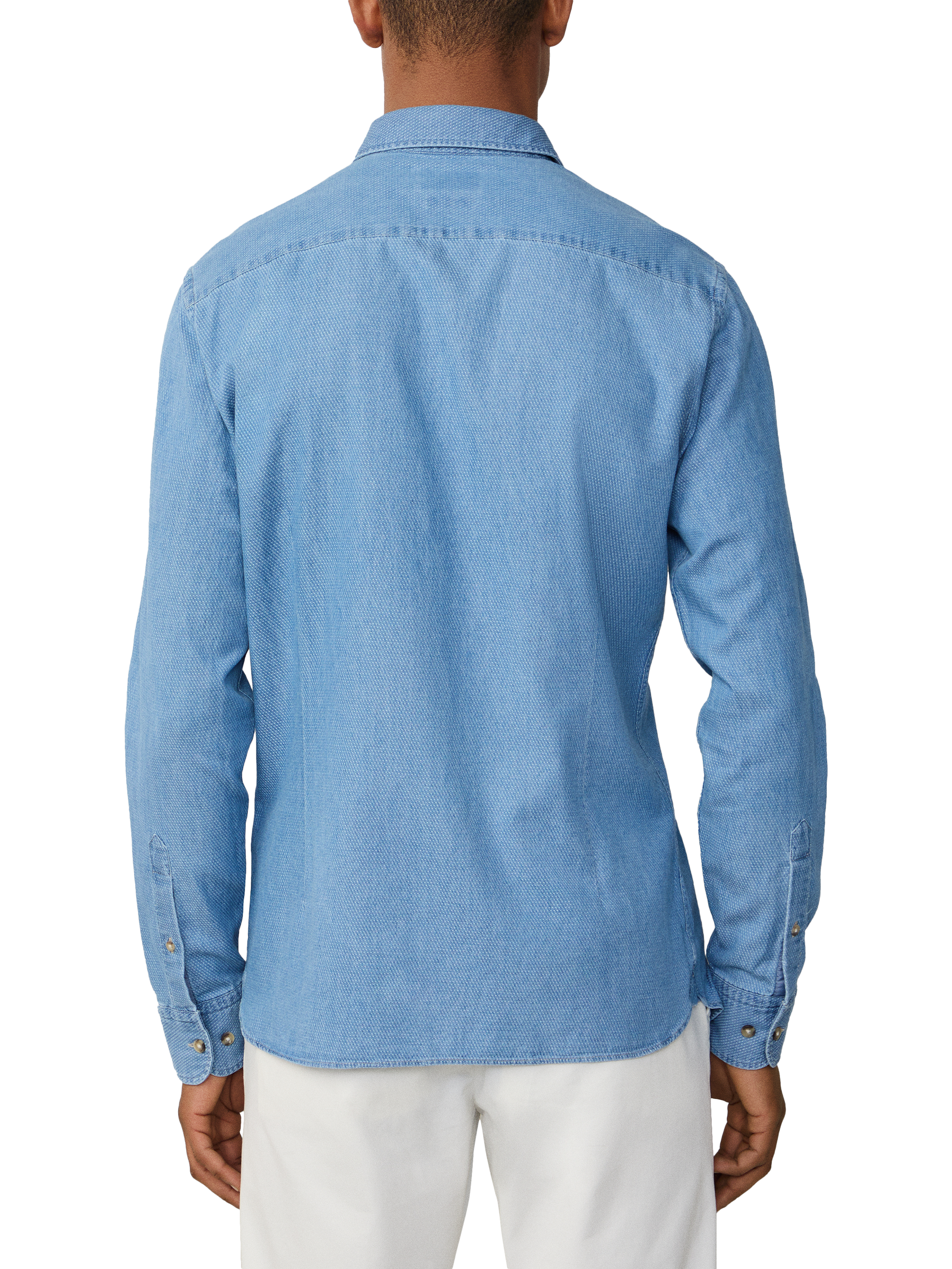 Product image 3 of 6, which shows Hackett London Tailored Fit Dobby Shirt, Light Denim Blue, XXXL