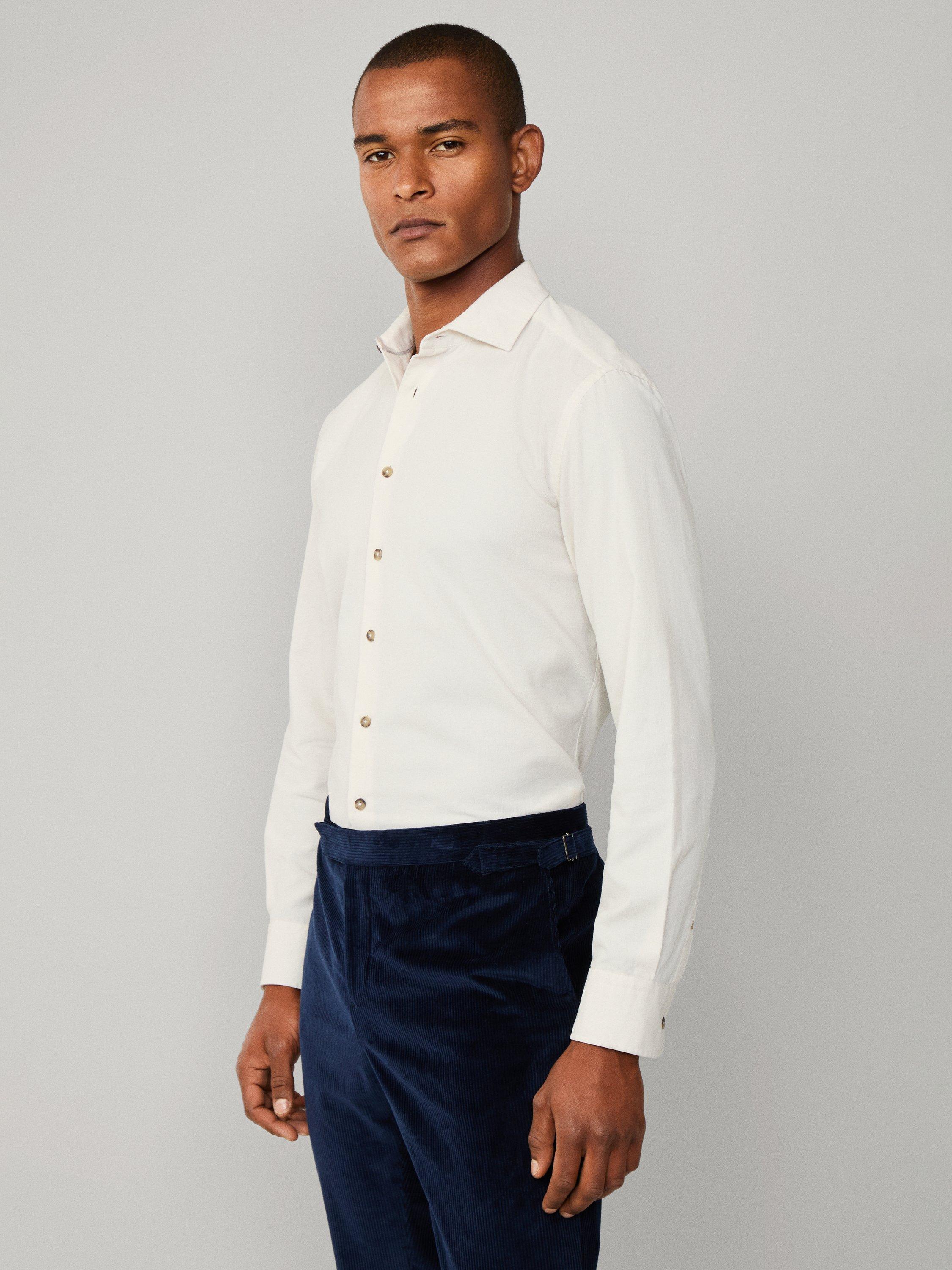 Product image 7 of 8, which shows Hackett London Tailored Fit Textured Shirt, Off White, L