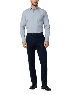 Hackett London Puppytooth Flannel Cotton Shirt, Eton Blue - view 2, Eton Blue