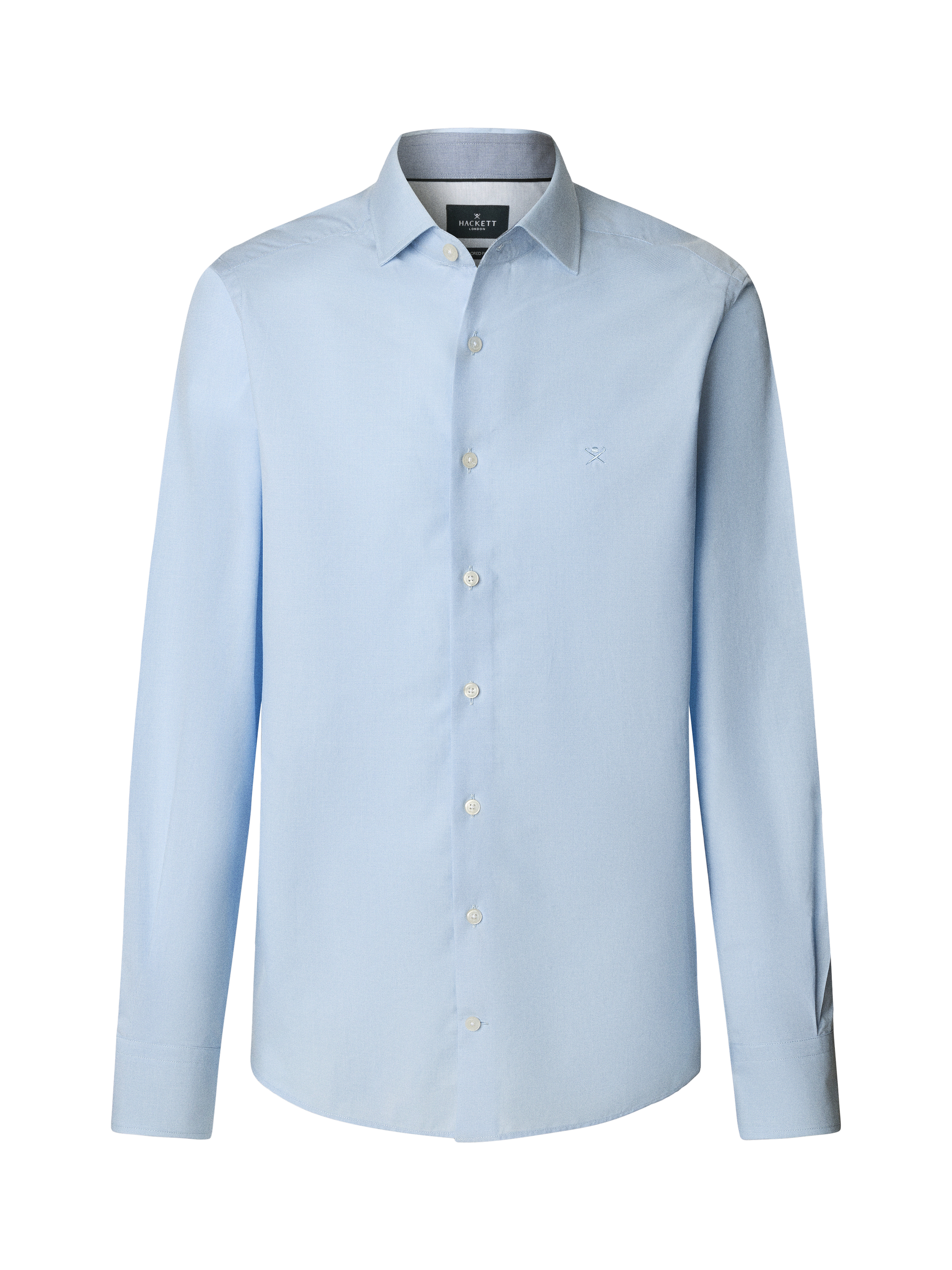 Product image 4 of 8, which shows Hackett London Tailored Fit Patterned Shirt, Sky Blue, XXL