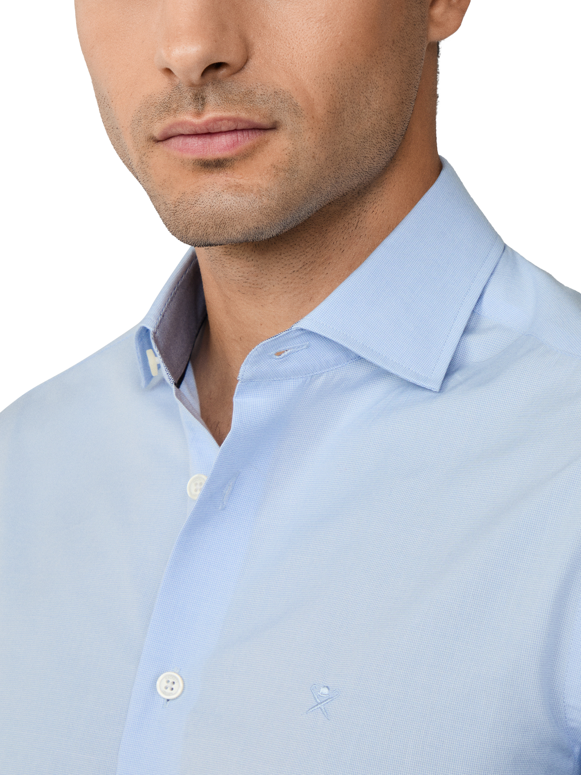 Product image 5 of 8, which shows Hackett London Tailored Fit Patterned Shirt, Sky Blue, XXL