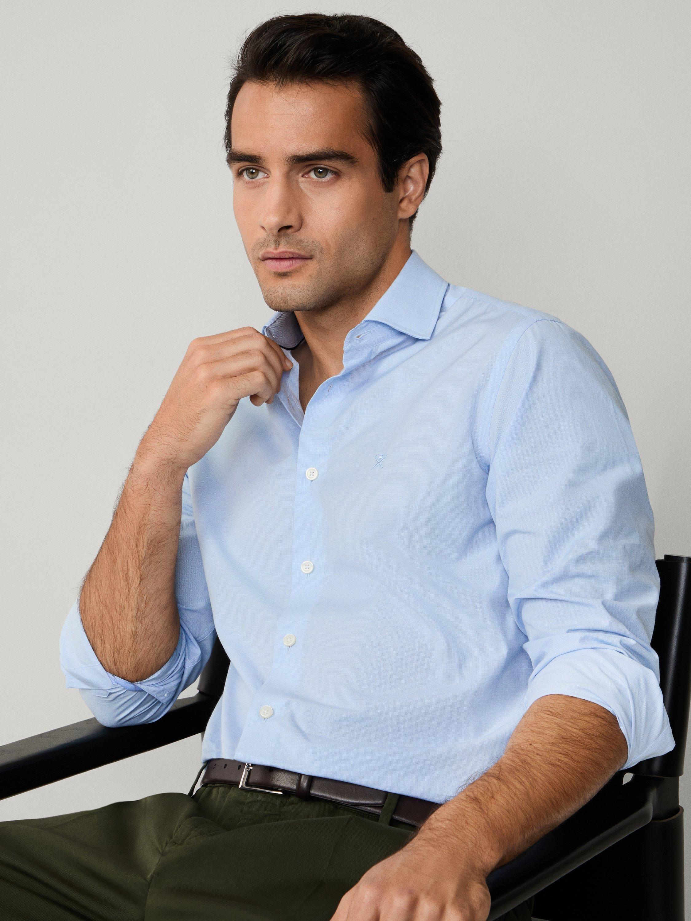 Product image 8 of 8, which shows Hackett London Tailored Fit Patterned Shirt, Sky Blue, XXL