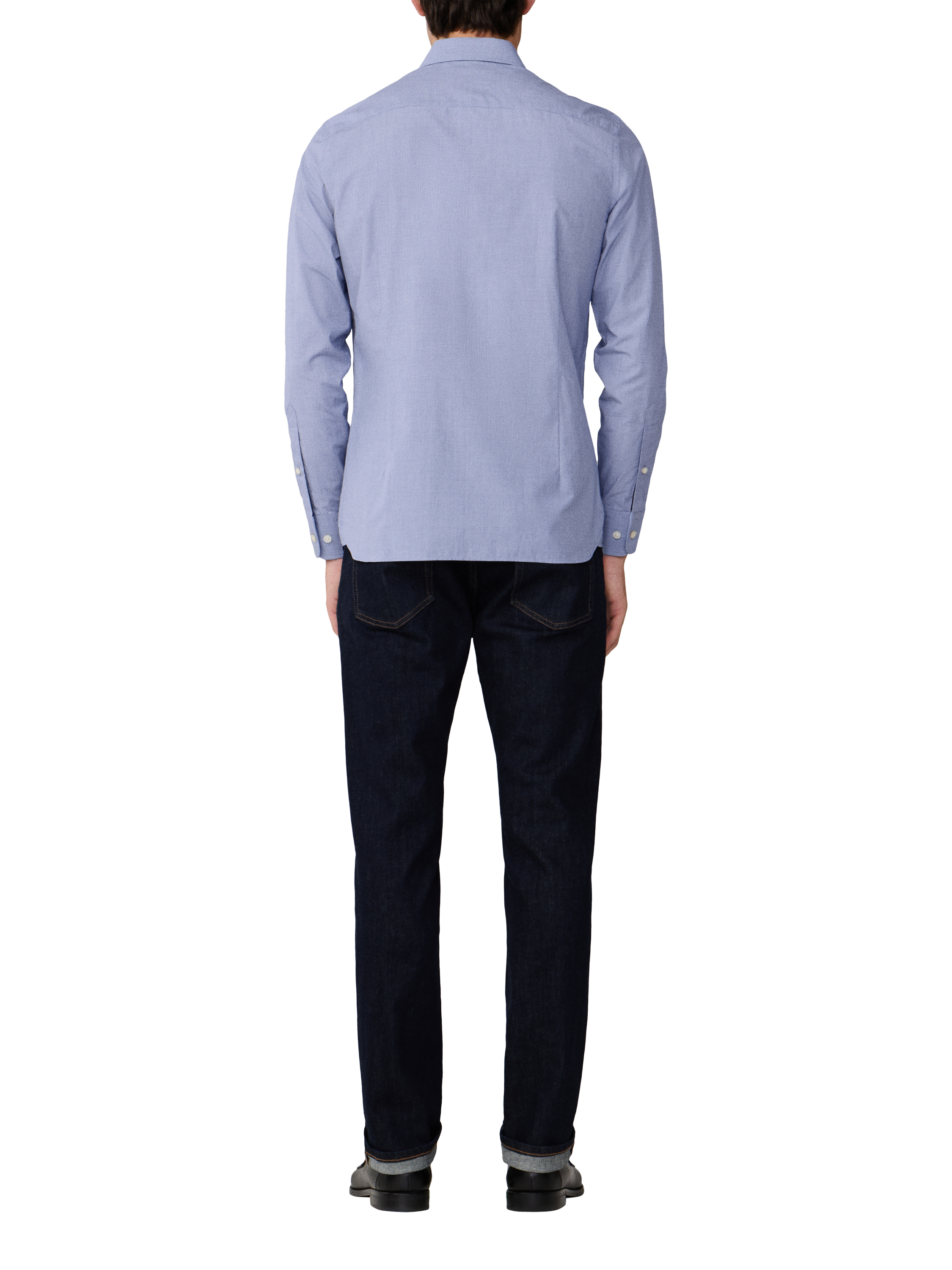 Product image 3 of 8, which shows Hackett London Tailored Fit Patterned Shirt, Midnight Blue, XS
