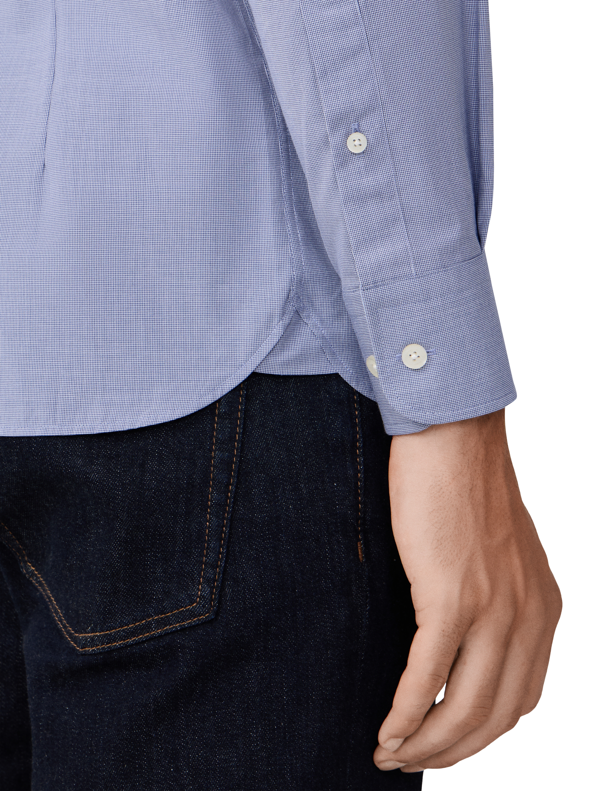 Product image 6 of 8, which shows Hackett London Tailored Fit Patterned Shirt, Midnight Blue, XS