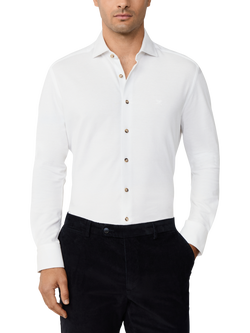 Hackett London Cotton Tailored Long Sleeved Shirt, Optic White