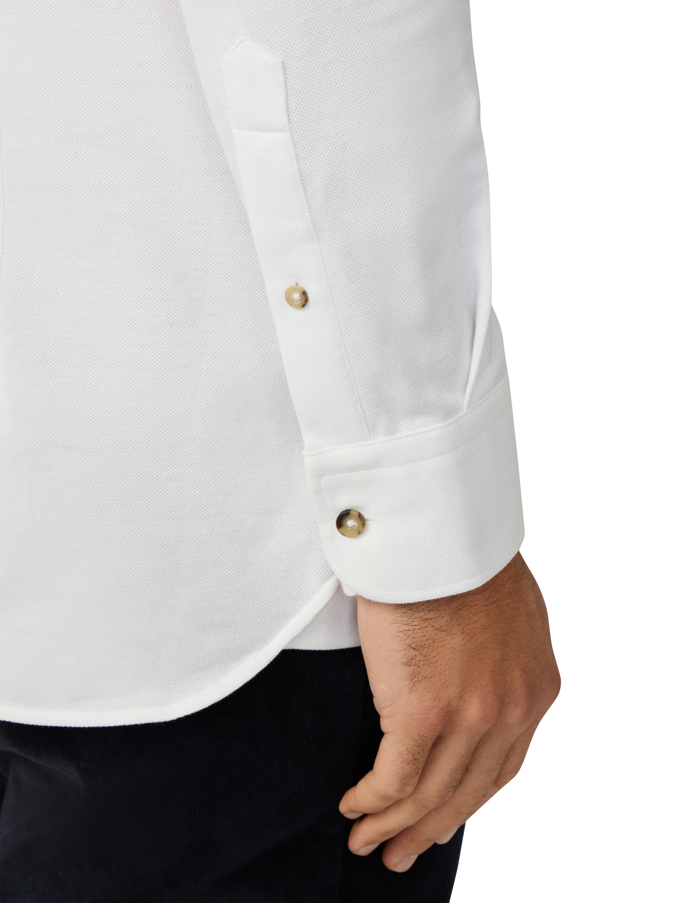 Product image 6 of 8, which shows Hackett London Cotton Tailored Long Sleeved Shirt, Optic White, XXL