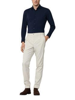 Hackett London Cotton Tailored Long Sleeved Shirt - view 2, Ink Blue