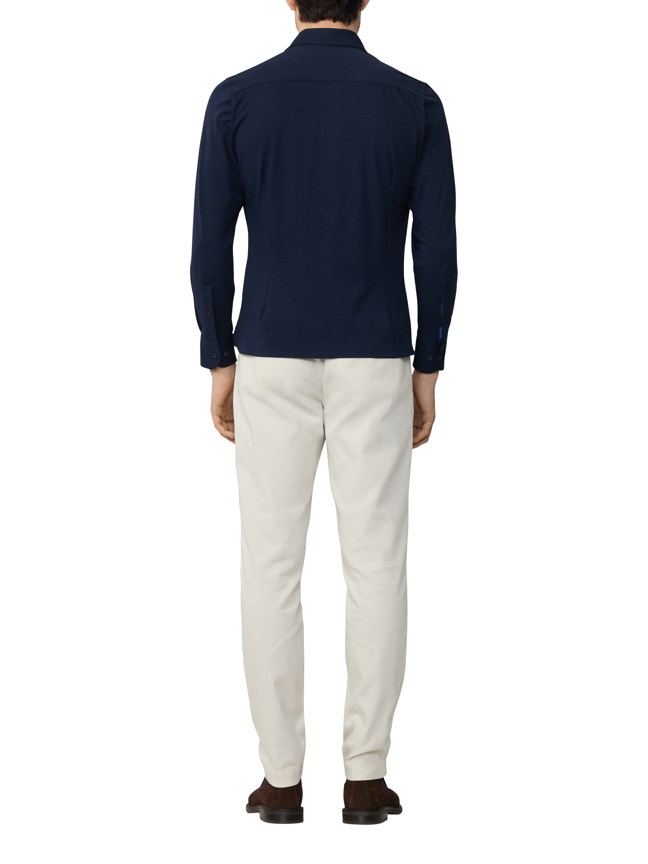 Product image 3 of 6, which shows Hackett London Cotton Tailored Long Sleeved Shirt, Ink Blue, XXL
