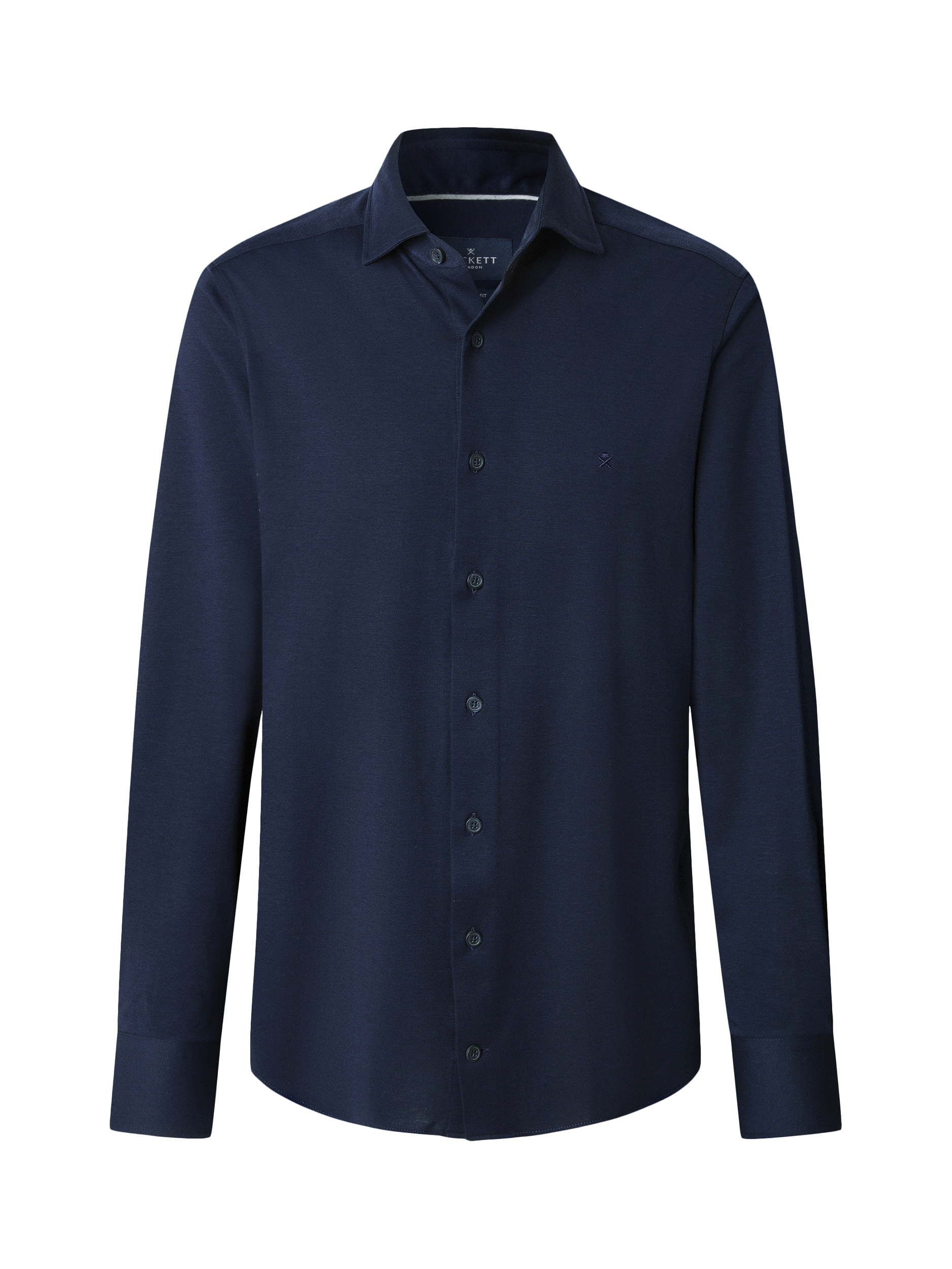 Product image 4 of 6, which shows Hackett London Cotton Tailored Long Sleeved Shirt, Ink Blue, XXL