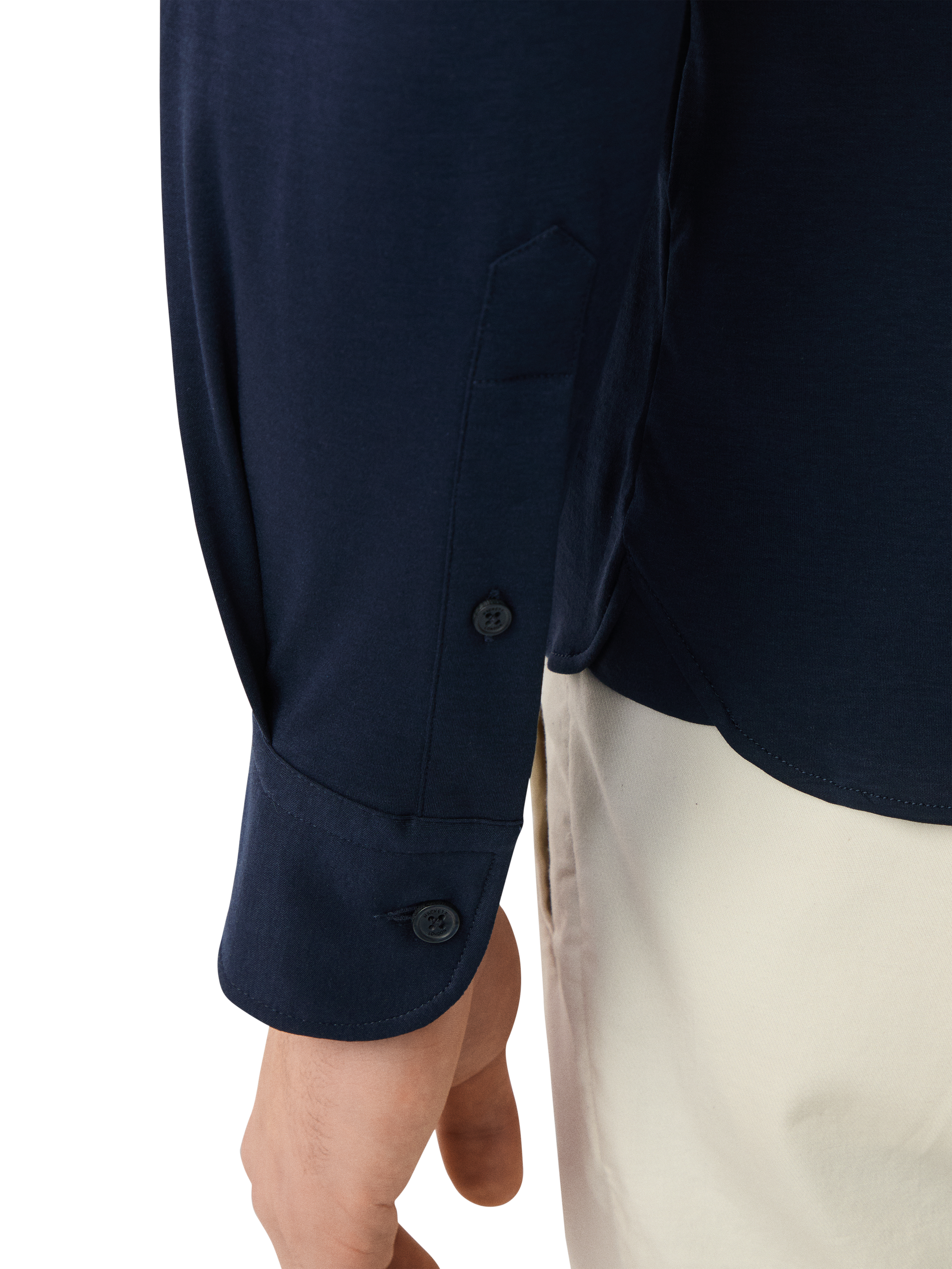 Product image 6 of 6, which shows Hackett London Cotton Tailored Long Sleeved Shirt, Ink Blue, XXL