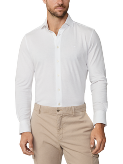 Hackett London Cotton Tailored Long Sleeved Shirt, Optic White
