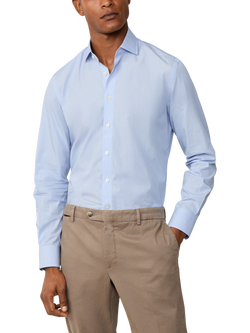 Hackett London Cotton Tailored Long Sleeved Shirt, Sky Blue, Sky Blue