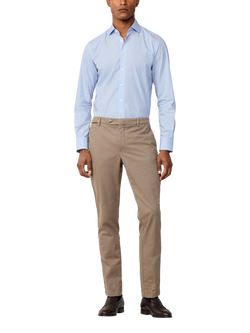 Hackett London Cotton Tailored Long Sleeved Shirt, Sky Blue - view 2, Sky Blue