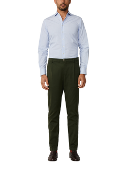 Hackett London Cotton Tailored Long Sleeved Striped Shirt, Blue - view 2, Blue