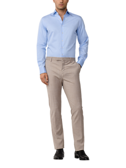 Hackett London Cotton Tailored Long Sleeved Striped Shirt, Sky Blue - view 2, Sky Blue