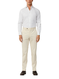 Hackett London Cotton Herringbone Tailored Long Sleeve Collar Shirt - view 2, Optic White