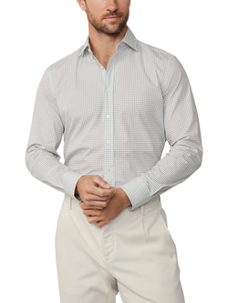 Hackett London Cotton Long Sleeved Foulard Print Shirt, Laurel Green, Laurel Green