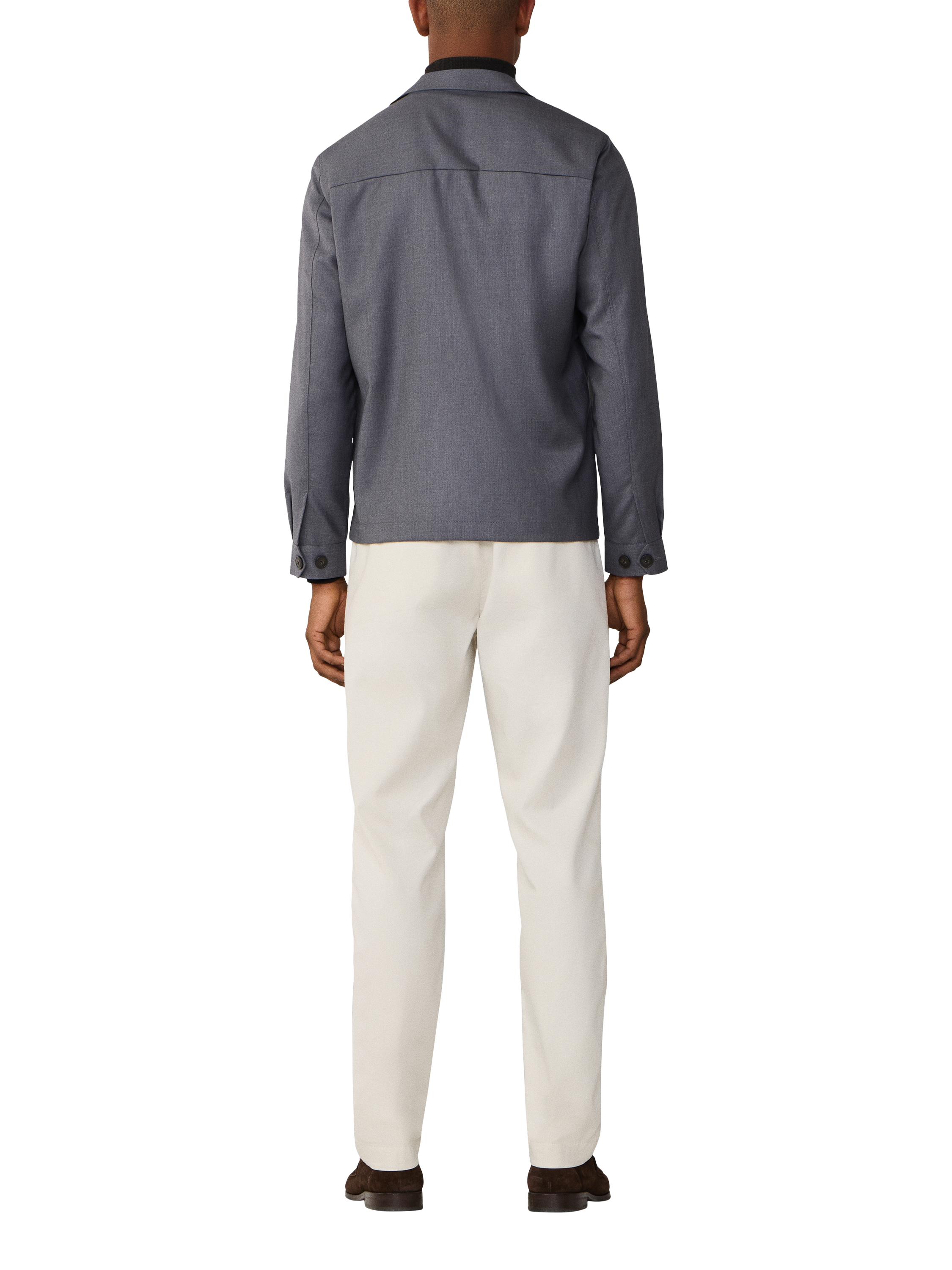 Product image 3 of 8, which shows Hackett London Cotton Blend Long Sleeve Collar Shirt, Dark Grey, XS