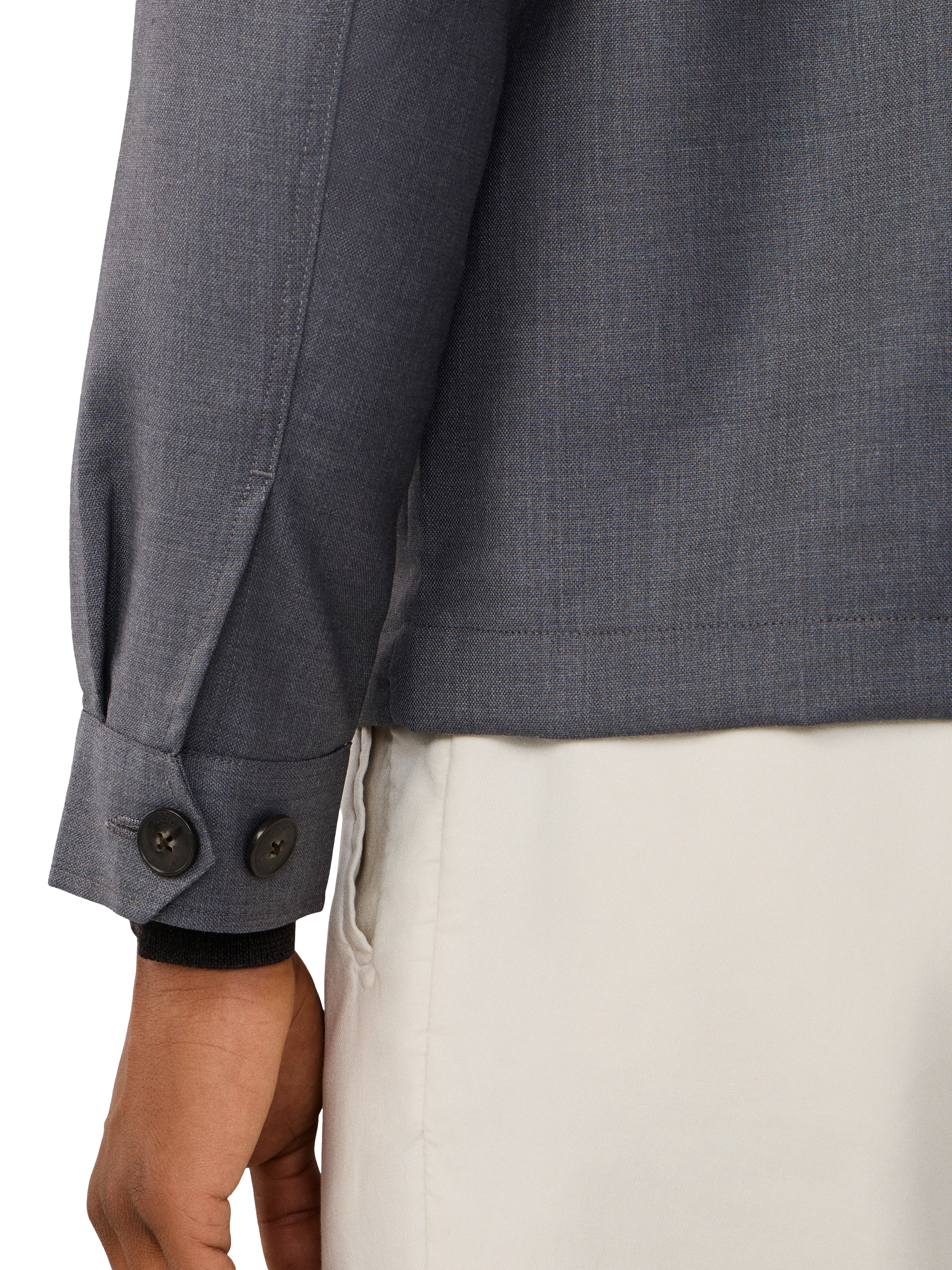 Product image 6 of 8, which shows Hackett London Cotton Blend Long Sleeve Collar Shirt, Dark Grey, XS