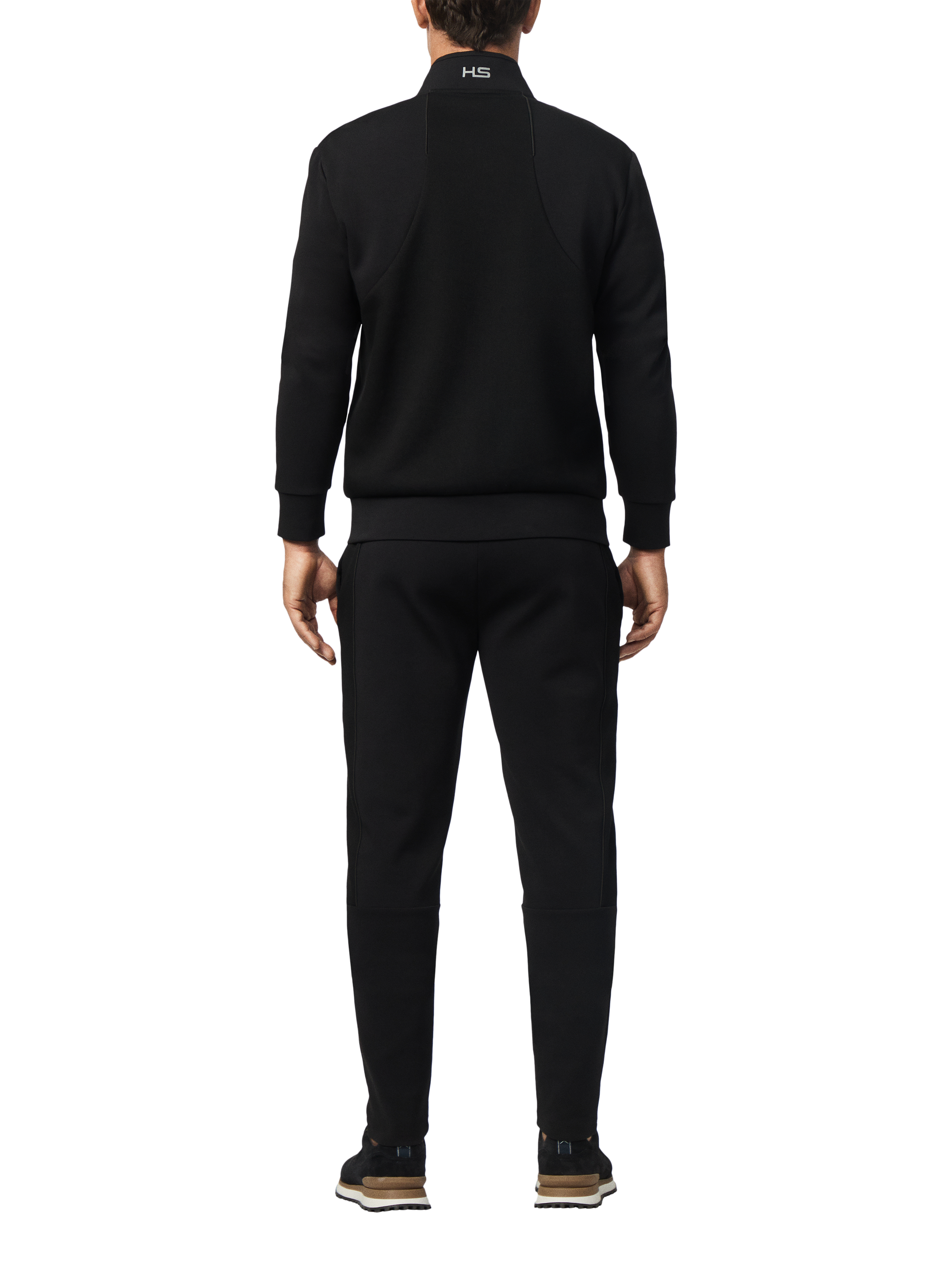 Product image 3 of 6, which shows Hackett London Cotton Blend Zip Neck Tracksuit Top, Black, XXL