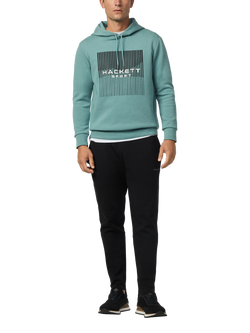 Hackett London Cotton Blend Graphic Hoodie - view 2, Mint Green
