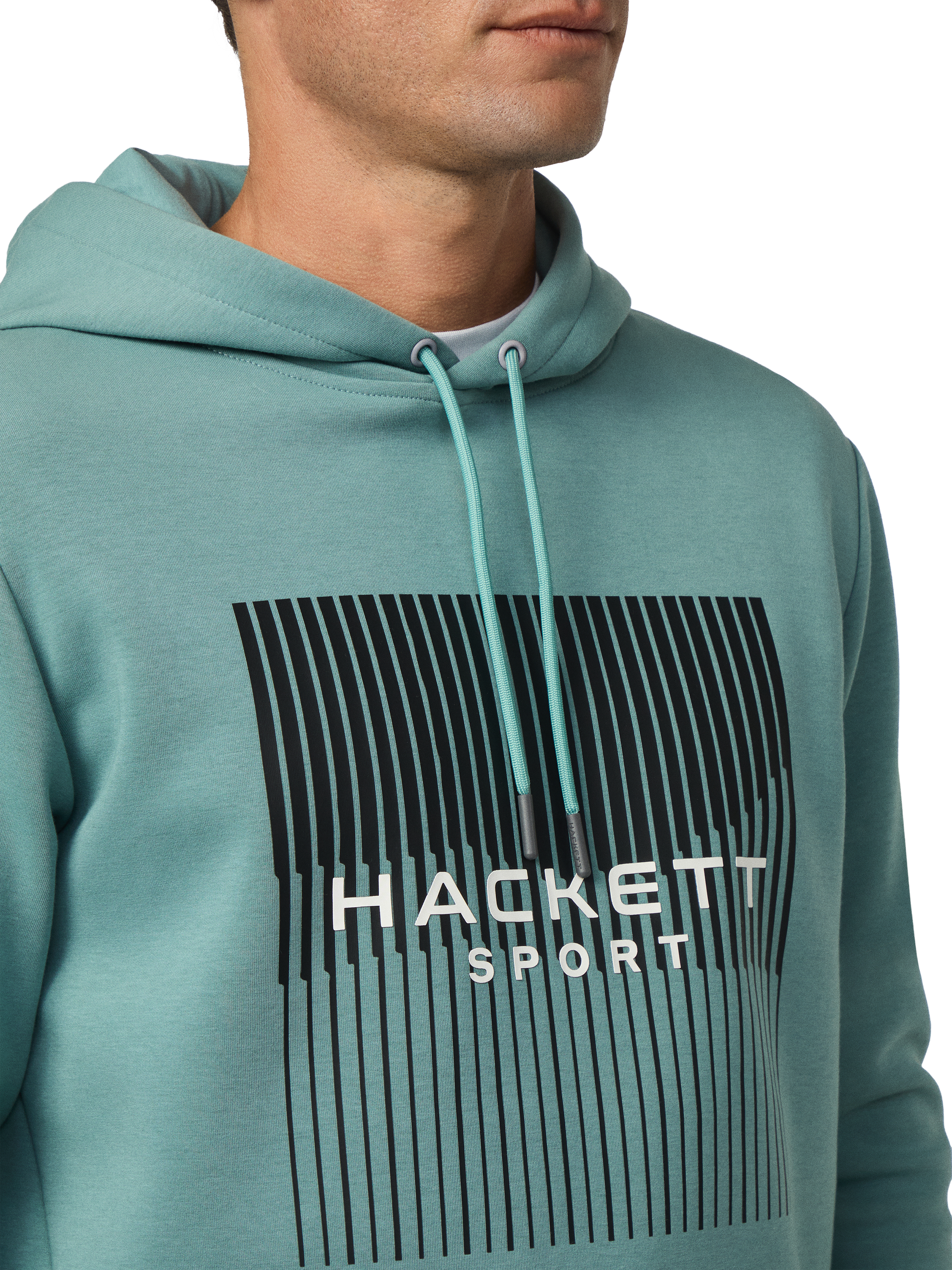 Product image 6 of 6, which shows Hackett London Cotton Blend Graphic Hoodie, Mint Green, XXXL
