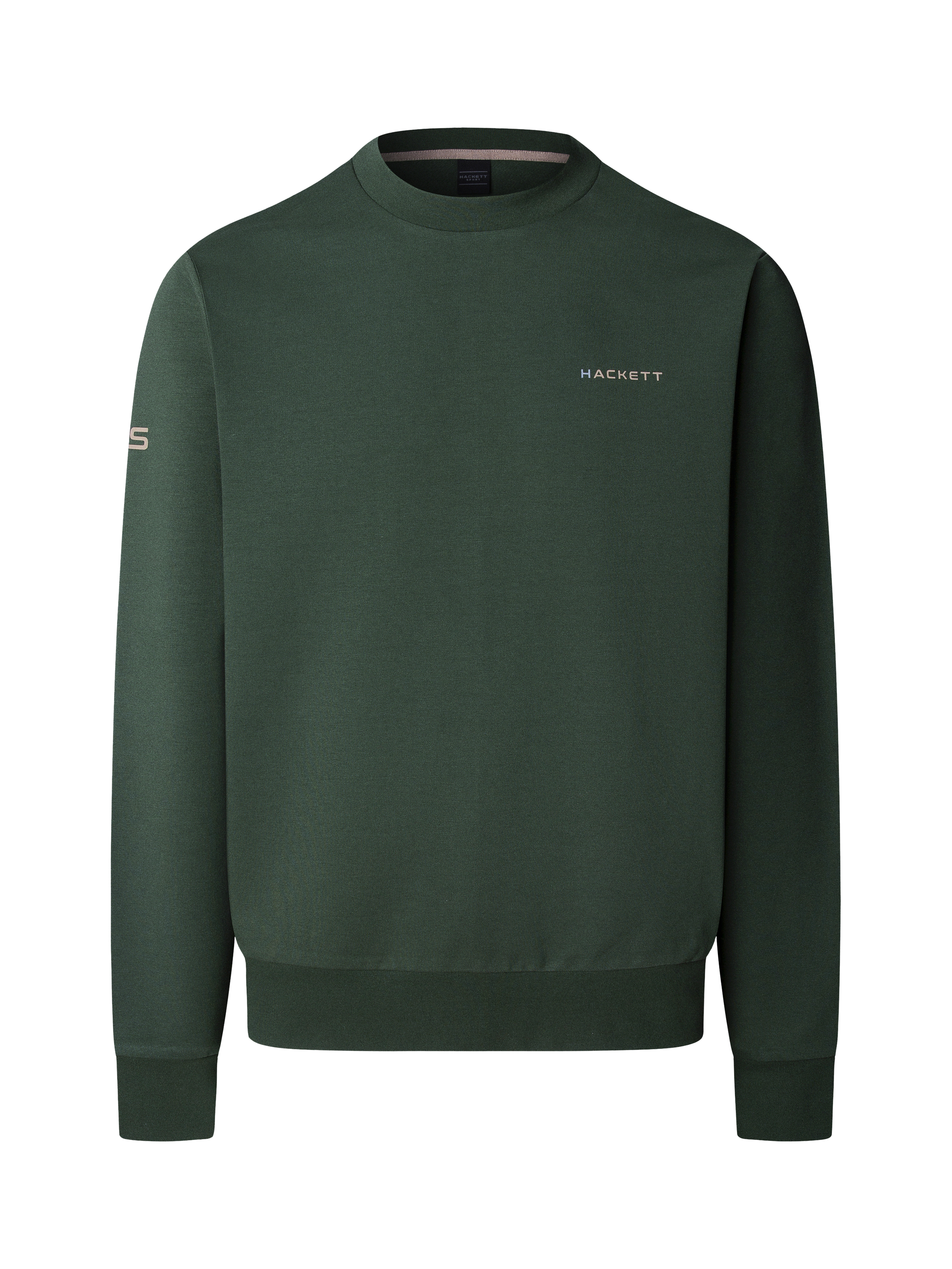 Product image 4 of 7, which shows Hackett London Cotton Blend Crew Neck Sweatshirt, Harvard Khaki Green, XXL