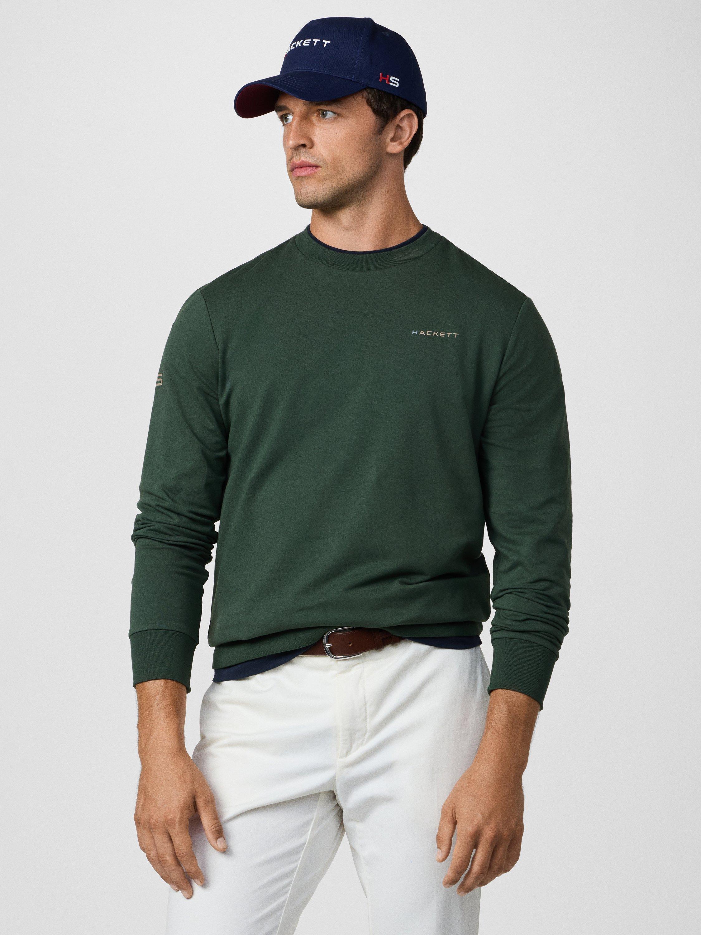 Product image 7 of 7, which shows Hackett London Cotton Blend Crew Neck Sweatshirt, Harvard Khaki Green, XXL