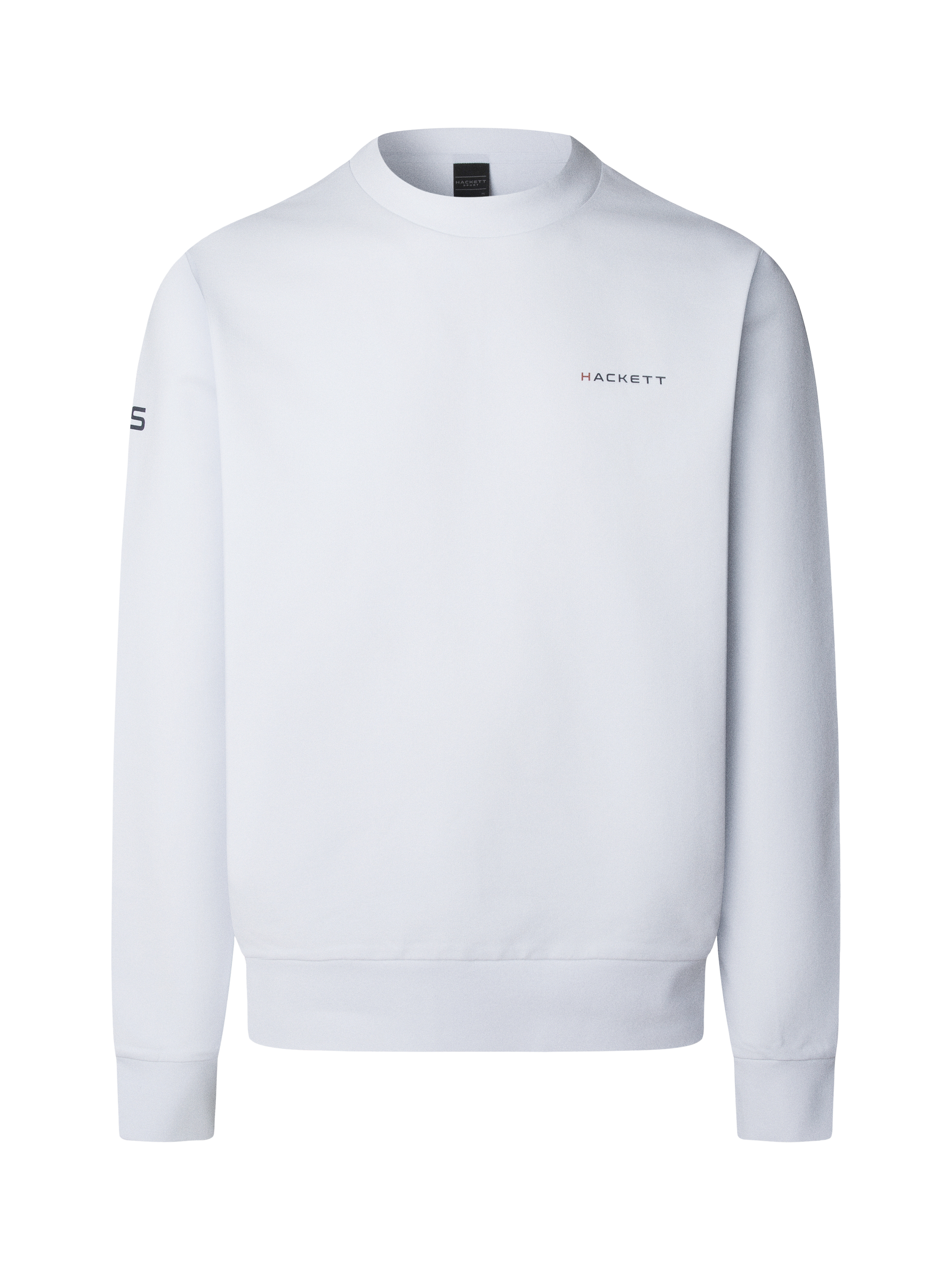 Product image 4 of 7, which shows Hackett London Cotton Blend Crew Neck Sweatshirt, Optic White, XXL