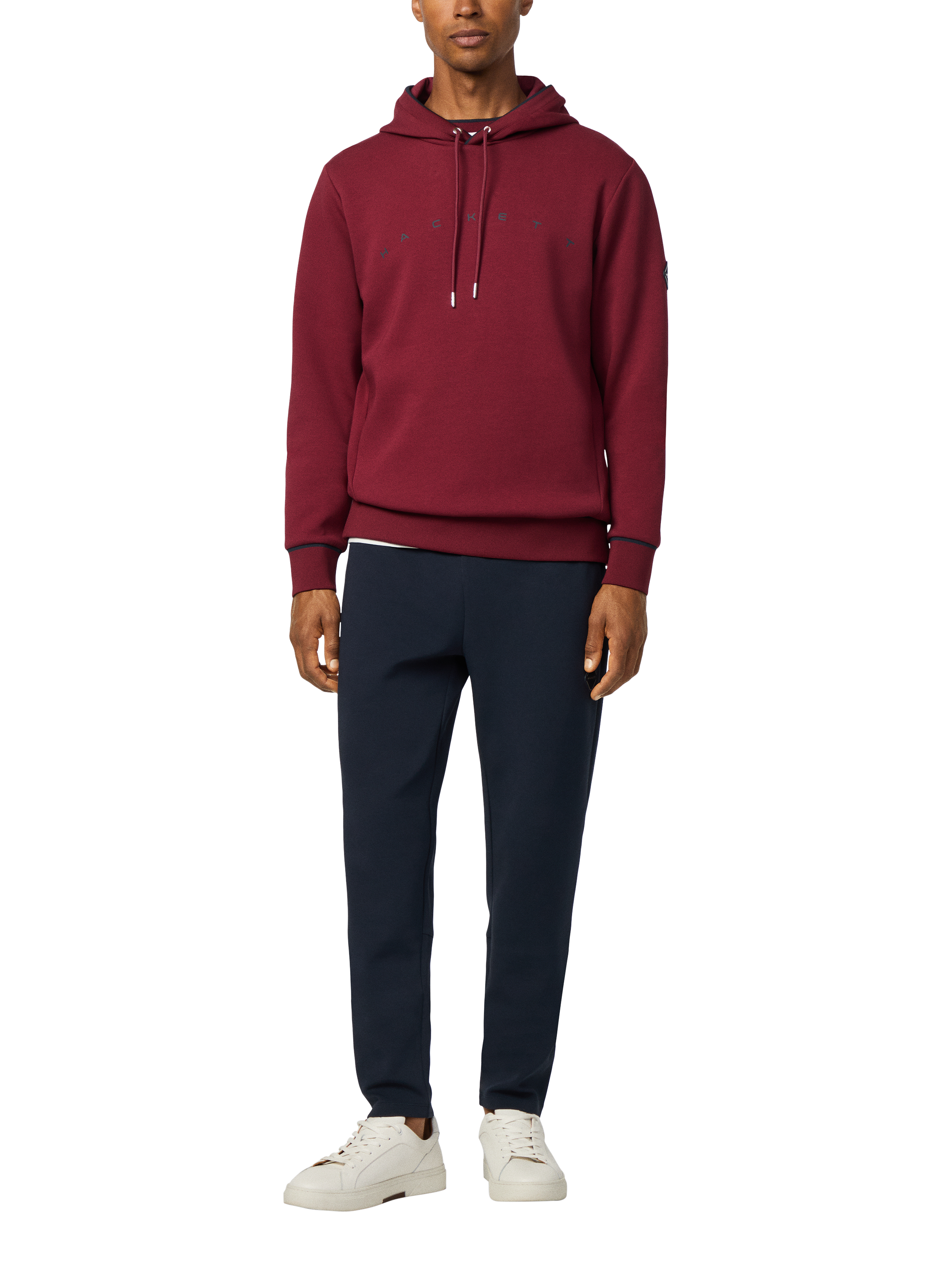 Product image 2 of 7, which shows Hackett London Cotton Blend Hoodie, Dark Red, L