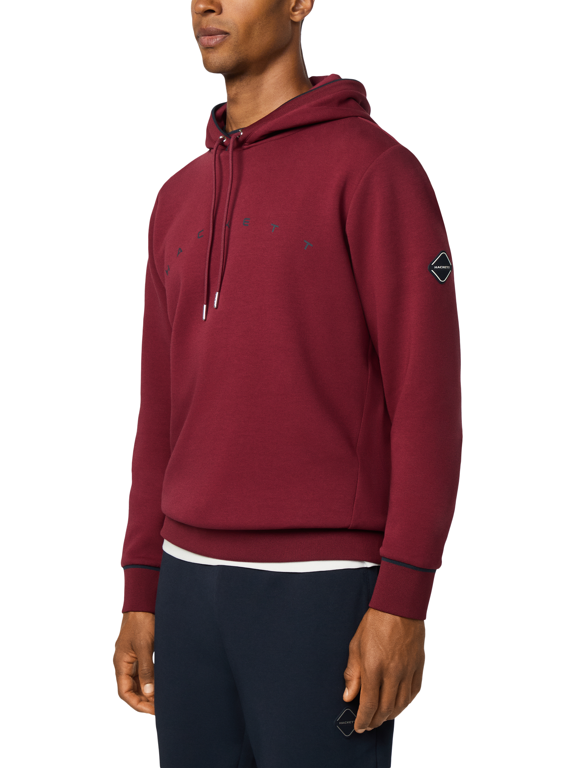 Product image 6 of 7, which shows Hackett London Cotton Blend Hoodie, Dark Red, L