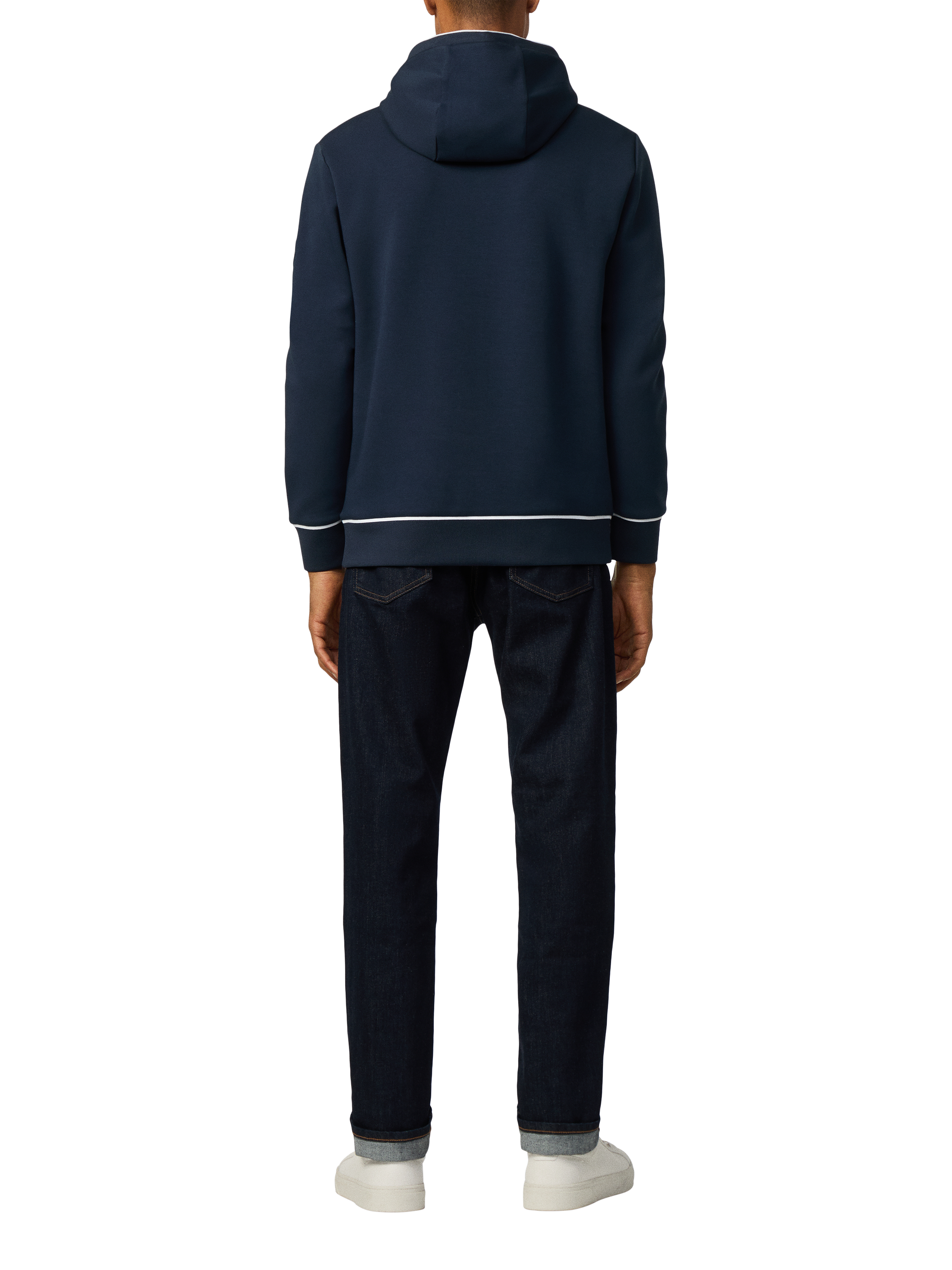 Product image 3 of 7, which shows Hackett London Cotton Blend Logo Hoodie, Navy, L