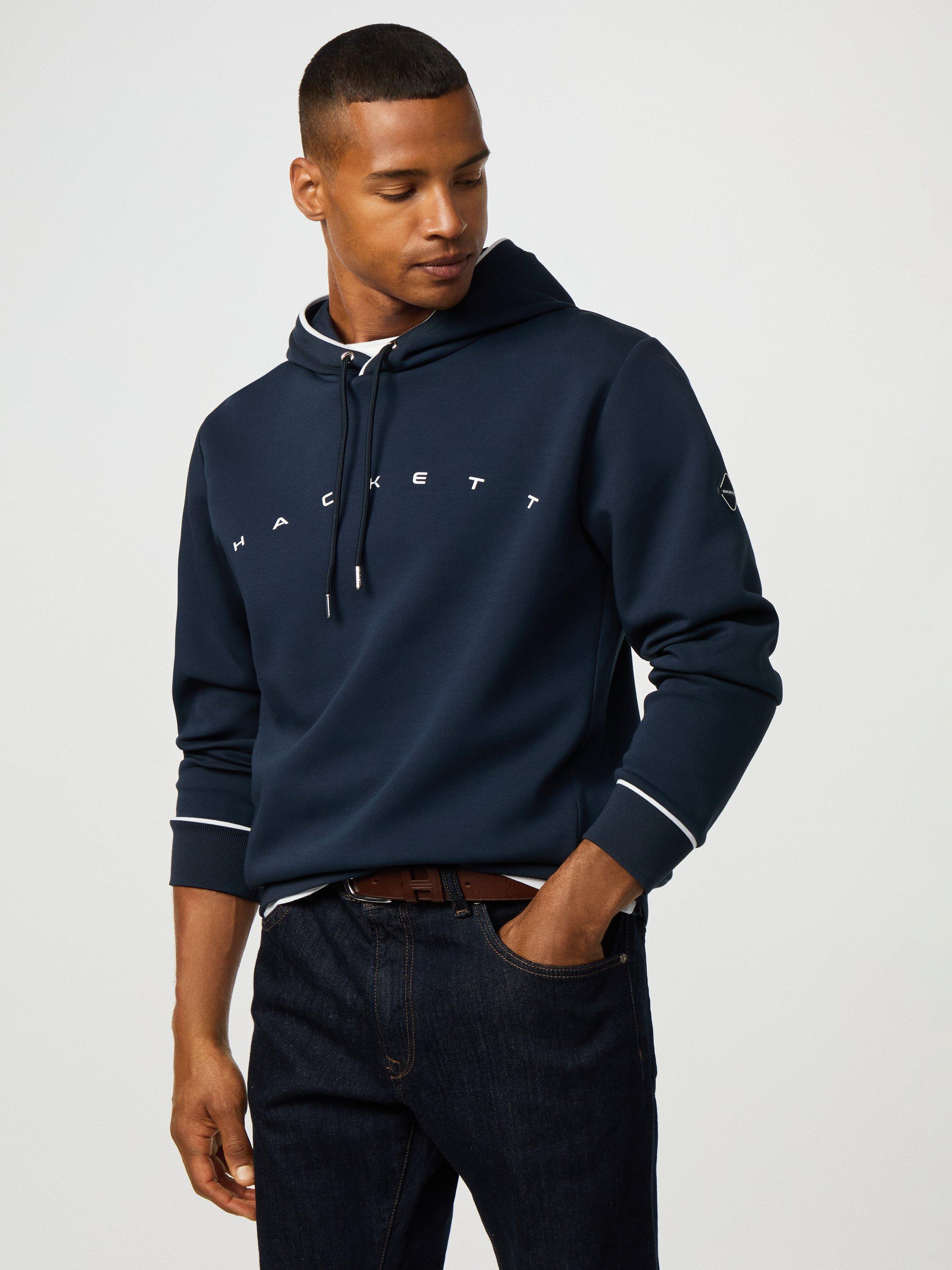 Product image 7 of 7, which shows Hackett London Cotton Blend Logo Hoodie, Navy, L