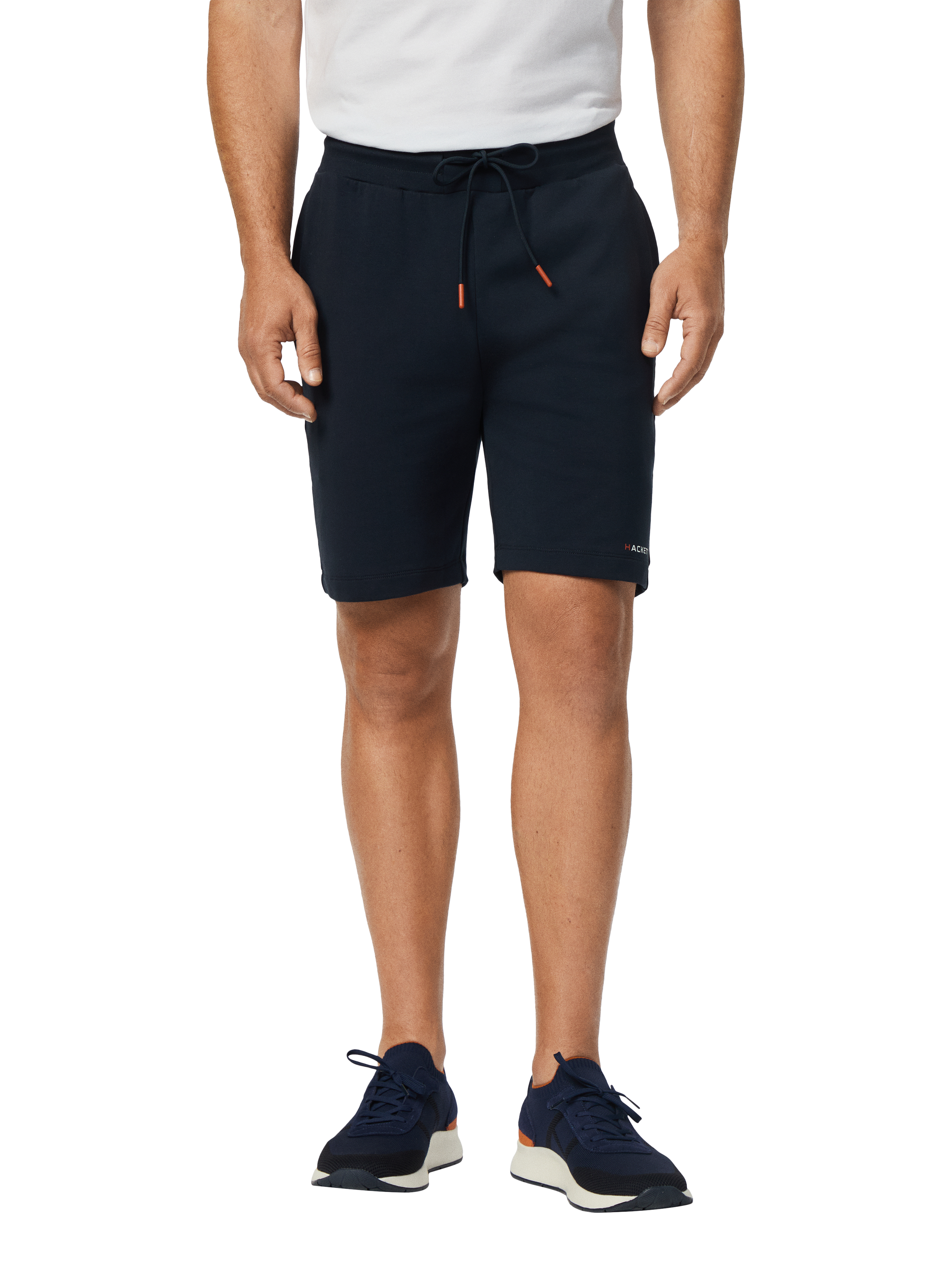 Product image 1 of 6, which shows Hackett London Cotton Blend Jogger Shorts, Navy, L