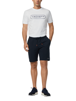 Hackett London Cotton Blend Jogger Shorts - view 2, Navy