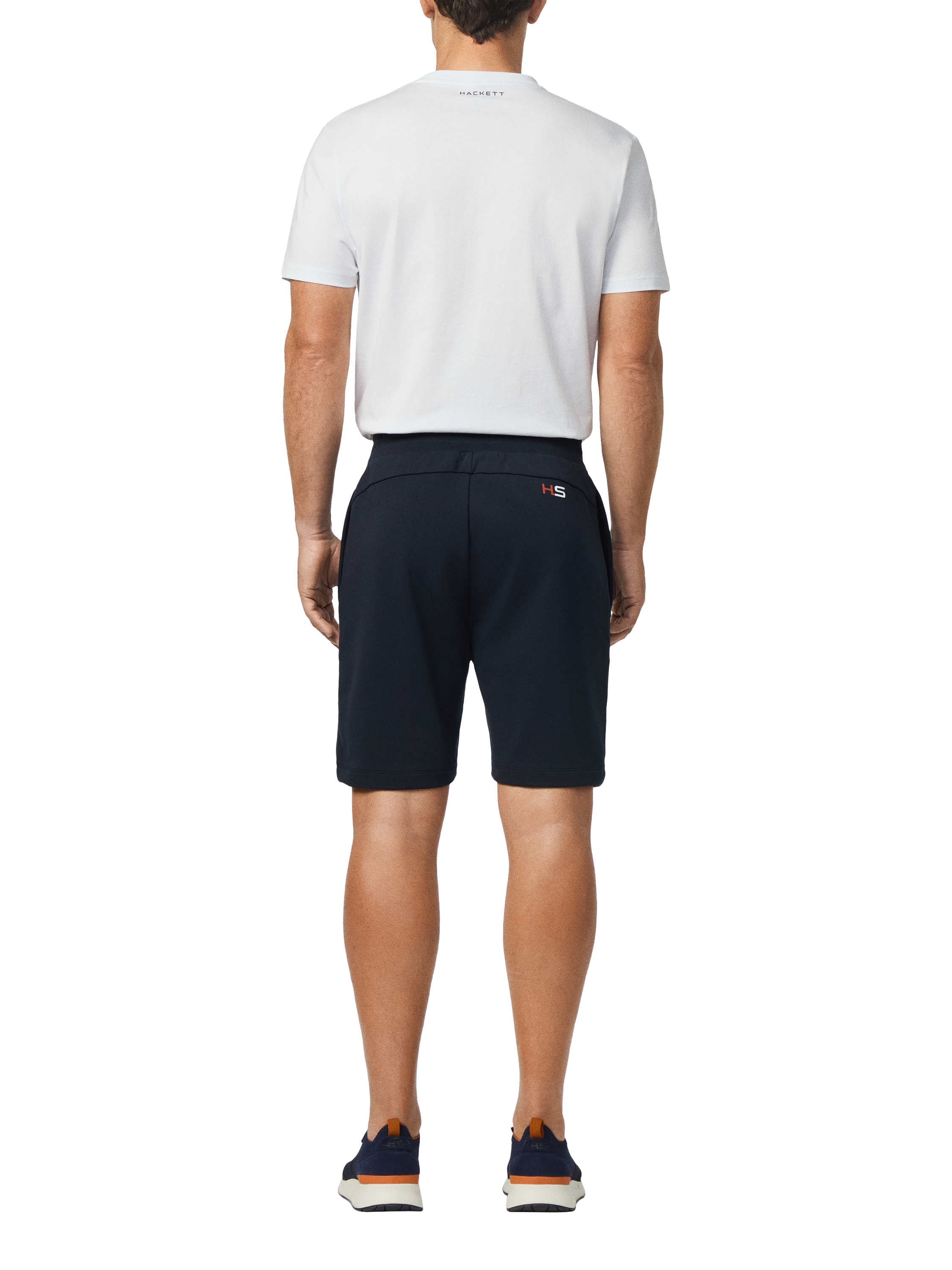 Product image 3 of 6, which shows Hackett London Cotton Blend Jogger Shorts, Navy, L