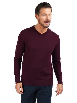 Rohan Men's Merino Wool V Neck Jumper, Cayenne Purple, Cayenne Purple