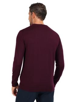Rohan Men's Merino Wool V Neck Jumper, Cayenne Purple - view 2, Cayenne Purple