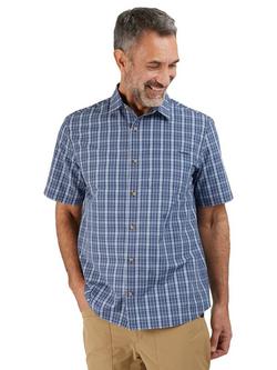 Rohan Men's Coast Short Sleeve Shirt, Stratus Blue Check, Stratus Blue Check