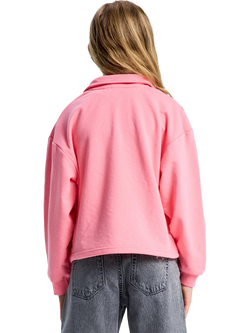 Roxy Kids' Breezy Current Zip Neck Sweatshirt, Plumeria - view 2, Plumeria