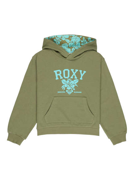 Roxy Kids' Hope You Trust Logo Hoodie, Oil Green, Oil Green