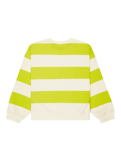 Roxy Kids' Cotton Blend Little Things Crew Neck Striped Sweatshirt, Daiquiry Green - view 2, Daiquiry Green
