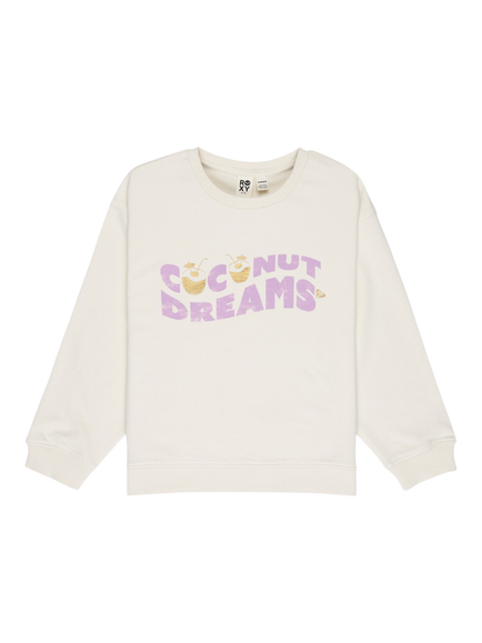 Roxy Kids' Morning Hike Long Sleeve Top, Coconut Milk, Coconut Milk