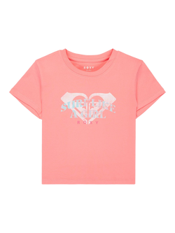 Roxy Kids' Cotton Slogan Crop T-Shirt, Plumeria, Plumeria