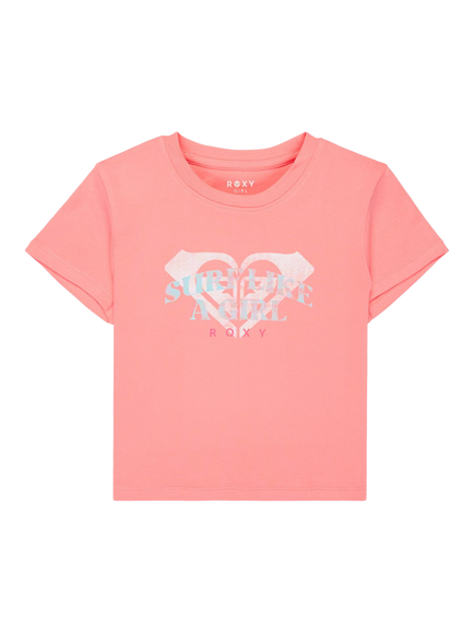 Roxy Kids' Cotton Slogan Crop T-Shirt, Plumeria, Plumeria