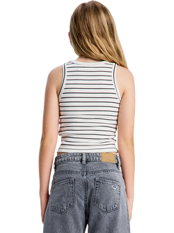 Roxy Kids' Iconic Stripe Sleeveless Vest, Coconut Mil - view 2, Coconut Milk