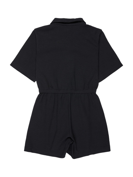 Roxy Kids' Tomorrow Dreams Collared Short Jumpsuit, Anthracite - view 2, Anthracite