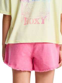 Roxy Kids' Scenic Route Frill Hem Shorts, Sangria Sunset - view 2, Sangria Sunset