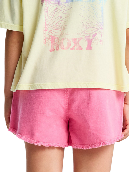 Roxy Kids' Scenic Route Frill Hem Shorts, Sangria Sunset - view 2, Sangria Sunset