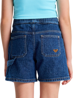 Roxy Kids' Surfside Spirit Denim Shorts, Ocean Blue - view 2, Ocean Blue